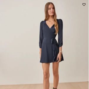 NWT Reformation Navy Blue Murietta Mini Dress - Size M